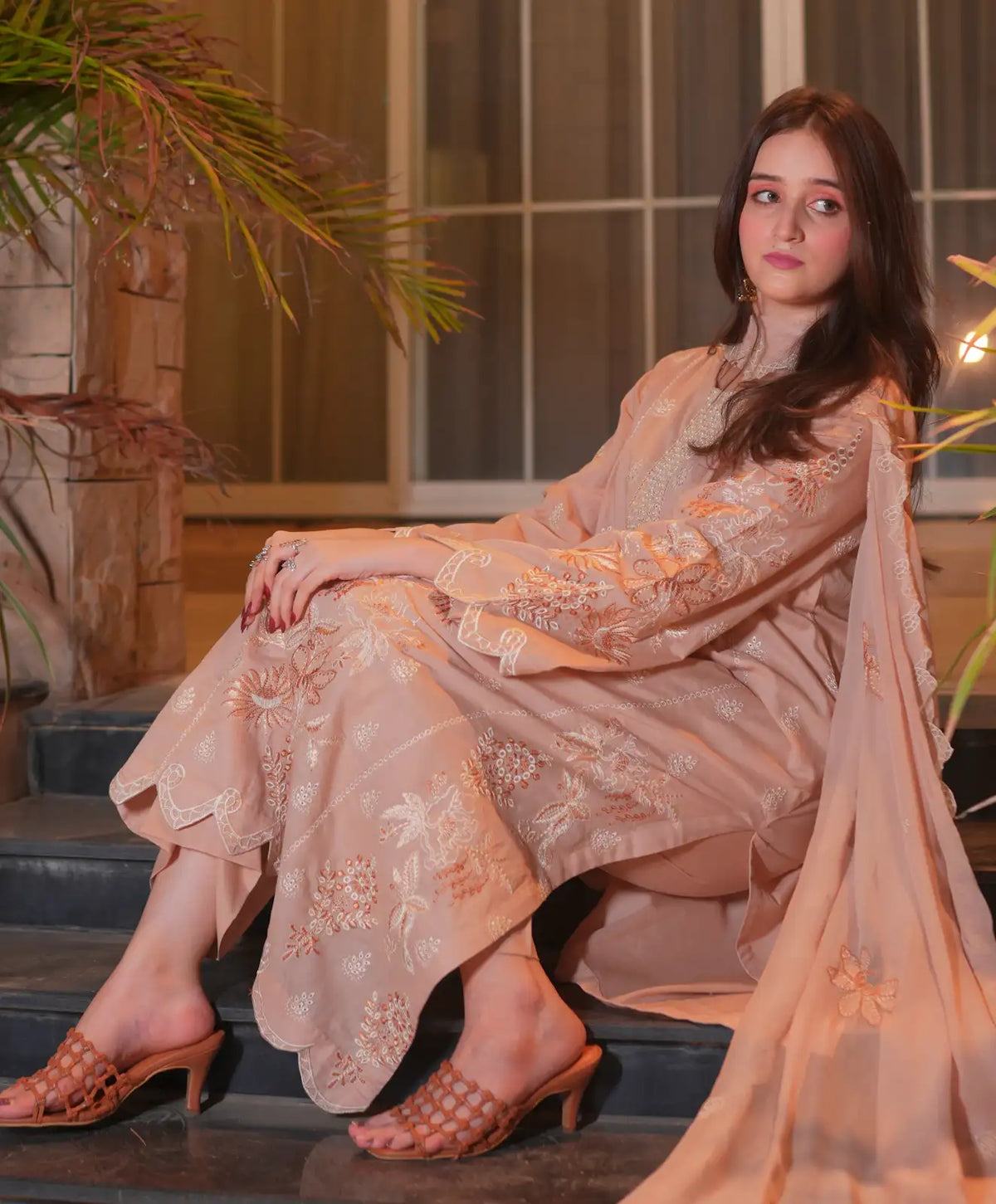 3 Piece Light Lavender Embroidered Suit